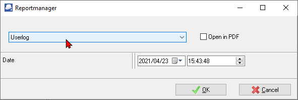 TurboCASH4 - Access control - Log report options