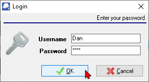 TurboCASH4 - Access control - Login password