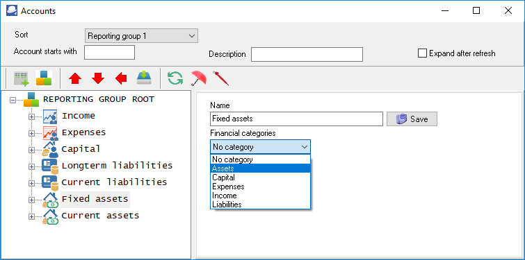 TurboCASH4 - Link account groups to financial categories