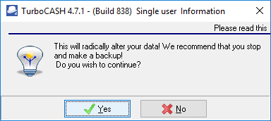 TurboCASH4 - Clear links account groups to financial categories confirmation