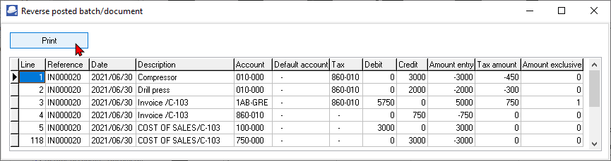 TurboCASH4 - Debtor account - Documents tab - view transactions