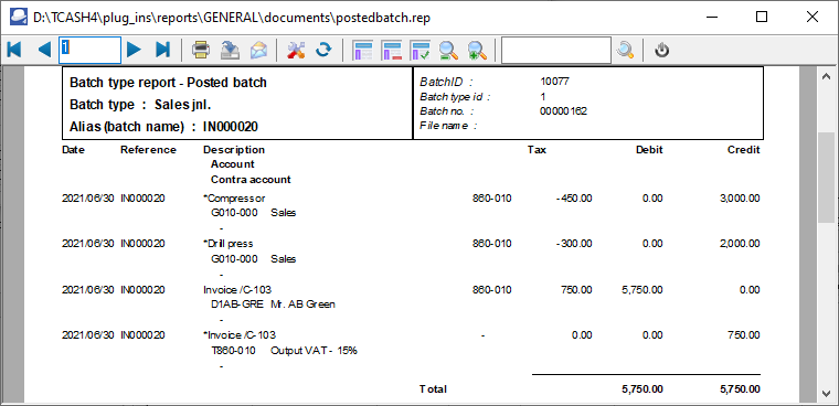 TurboCASH4 - Debtor account - Documents tab - print transactions