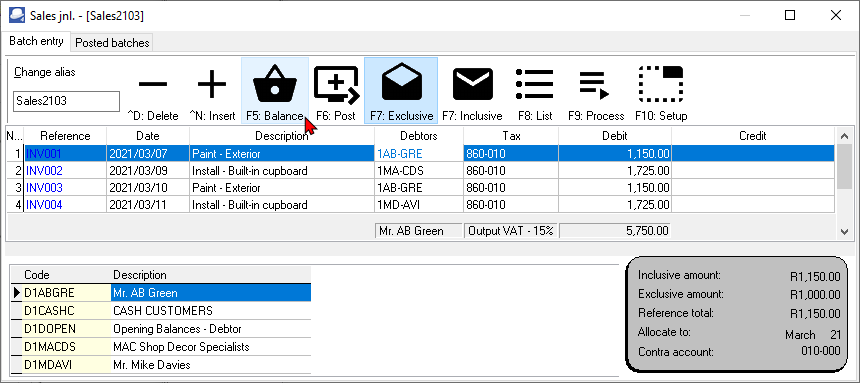 TurboCASH4 Balance batch
