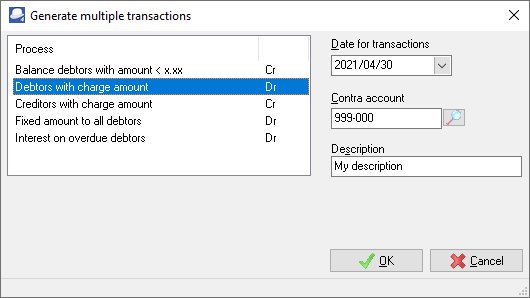 TurboCASH4 Multiple transactions - debtors with charge amount
