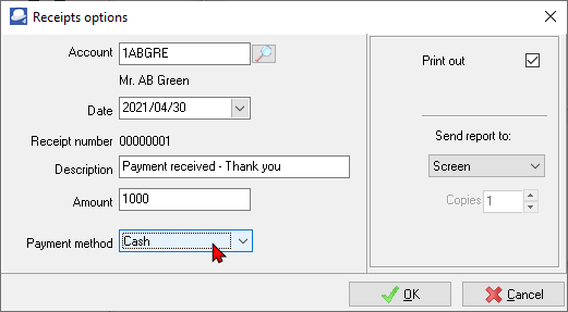 TurboCASH4 Create receipts