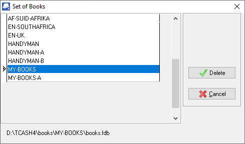 TurboCASH4 - Delete a Set of Books