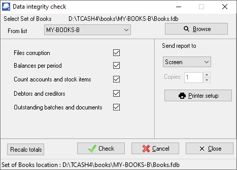 TurboCASH4 - Data integrity check