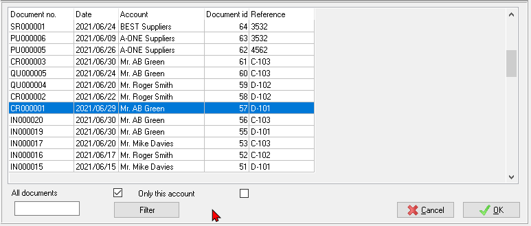 TurboCASH4 Document entry copy items and comments