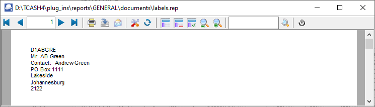TurboCASH4 Document list screen context-menu print labels