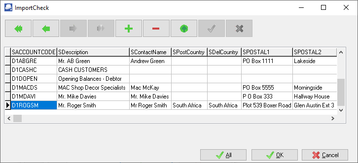 TurboCASH4 - Import ledger accounts - ImportCheck debtors