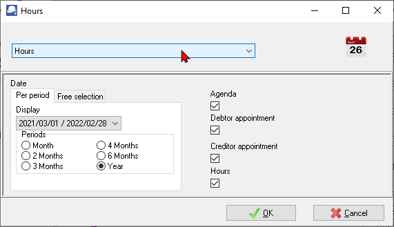 TurboCASH4 Calendar hours report options