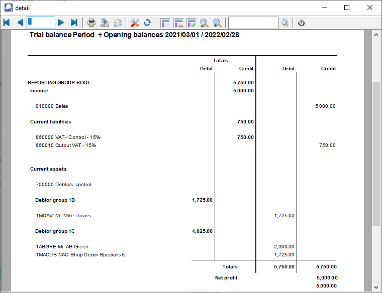 TurboCASH4 Trial balance unposted batches printed