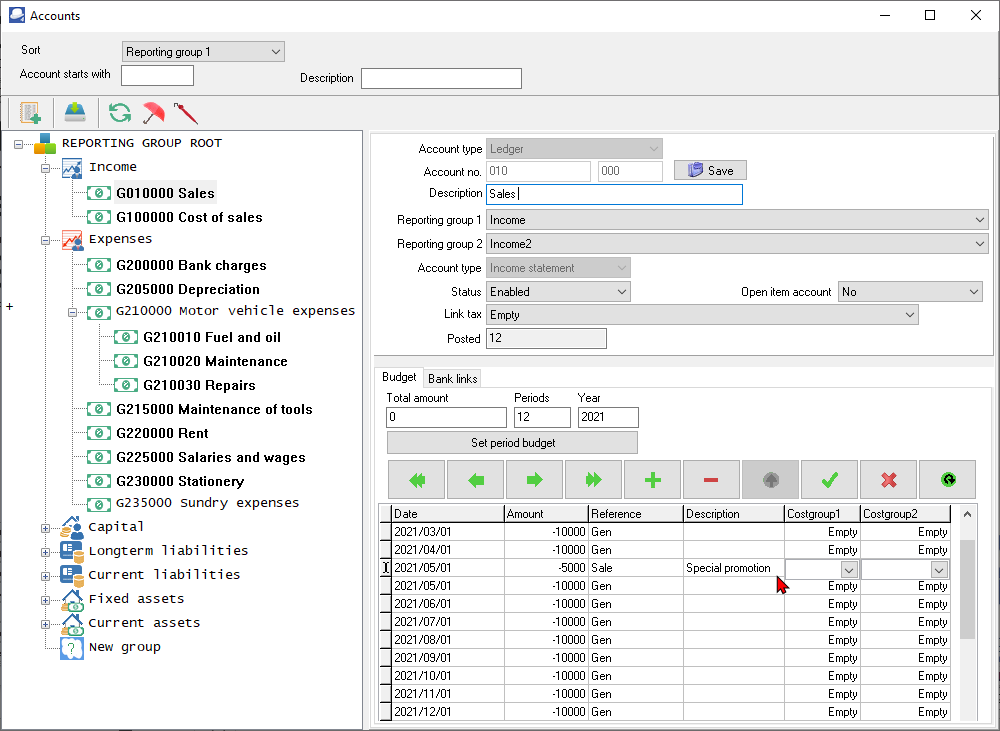 TurboCASH4 Budget for special events