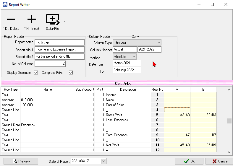 TurboCASH4 Report writer design