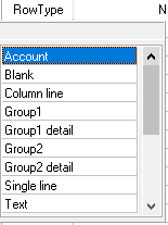 TurboCASH4 Report writer row types