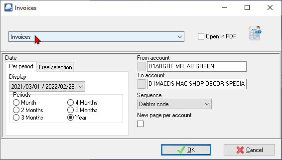 TurboCASH4 - Document listing unprinted invoives options