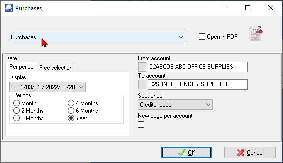 TurboCASH4 Document listing unprinted purchases options