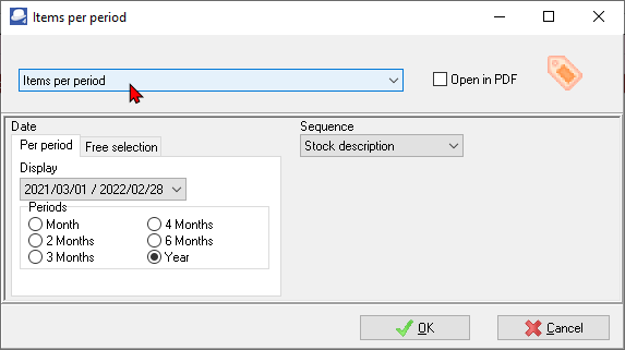 TurboCASH4 - Quote items per period report options
