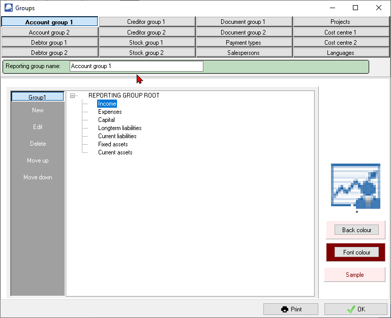 TurboCASH4 - Setup - Groups