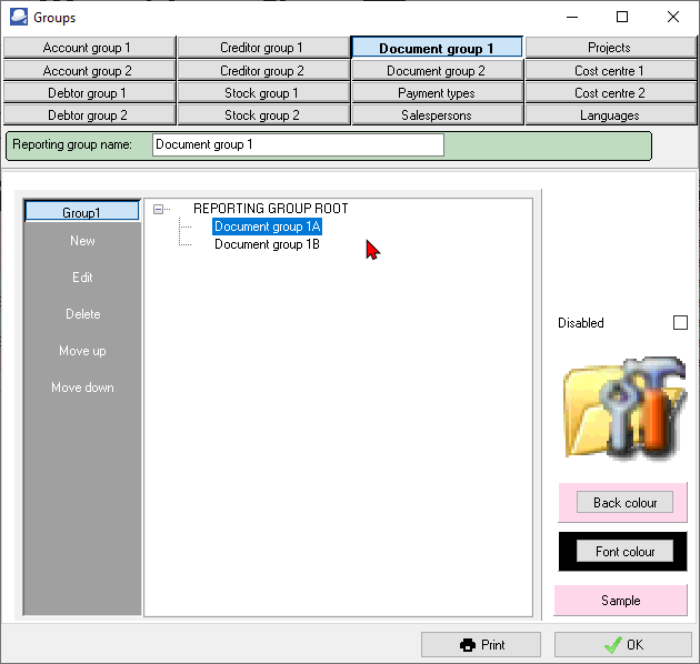 TurboCASH4 - Document reporting groups