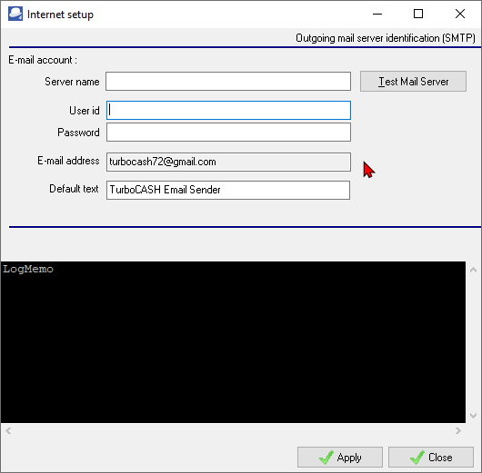 TurboCASH4 - Internet setup