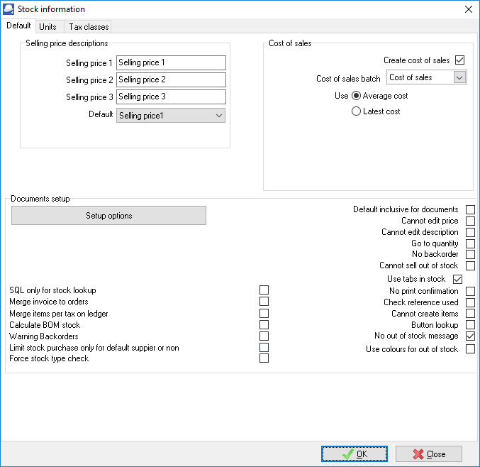 TurboCASH4 - Stock information