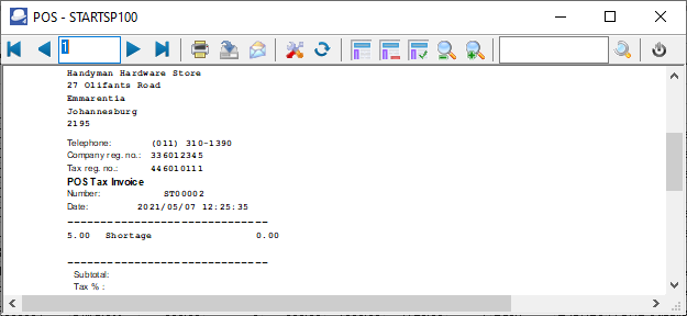 TurboCASH4 - Change stock item quantities print document