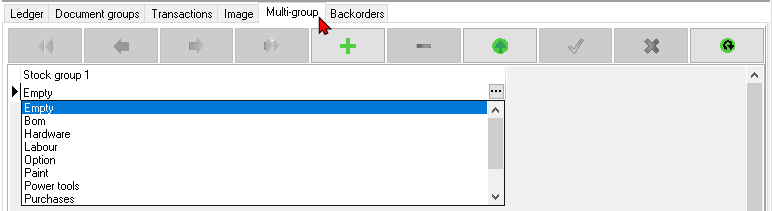 TurboCASH4 - Stock item Multi-group tab