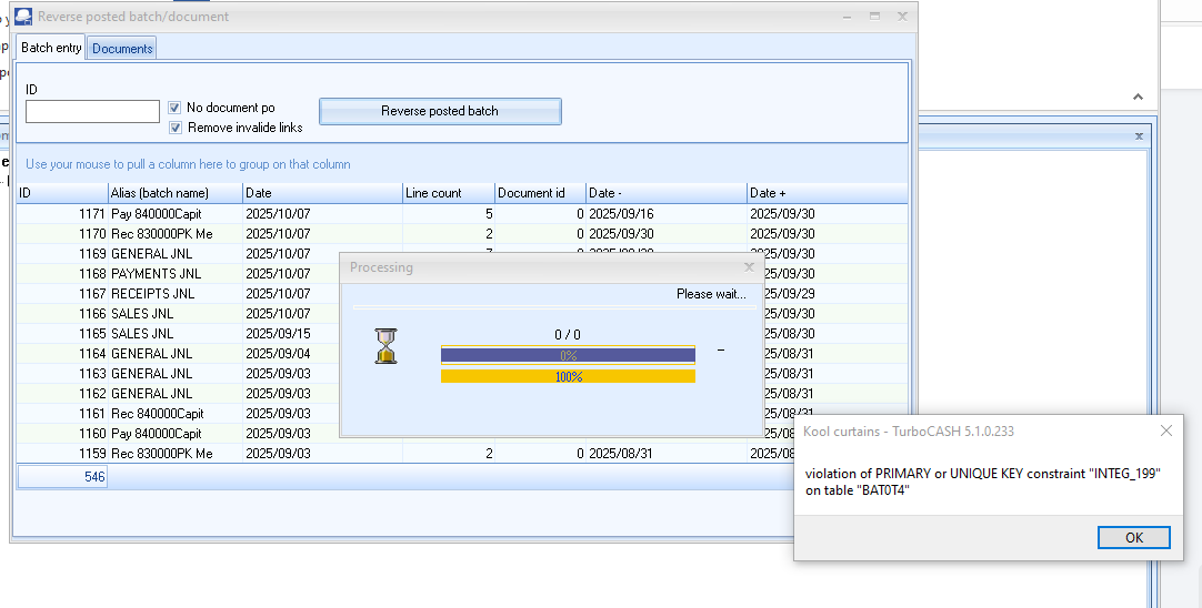 Constraint error message